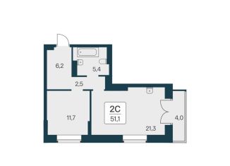 Продается 2-ком. квартира, 51 м2, Новосибирск, метро Заельцовская