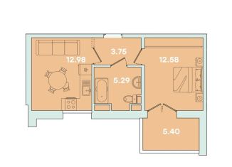 Продам однокомнатную квартиру, 40 м2, Иркутск, улица Петрова, 16