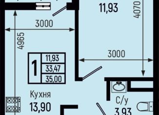 Продам однокомнатную квартиру, 35 м2, село Небуг