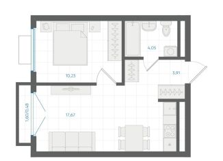 Продажа 1-ком. квартиры, 36.3 м2, Екатеринбург, Ленинский район