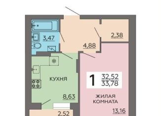 Продам однокомнатную квартиру, 33.8 м2, Воронеж, улица Независимости, 78