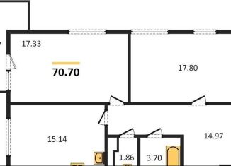 Продаю двухкомнатную квартиру, 70.7 м2, Новосибирск, метро Студенческая, Большевистская улица, 32/1