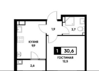 Продаю 1-ком. квартиру, 30.6 м2, Ставрополь, Промышленный район, улица Николая Голодникова, 7к1