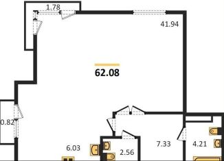 Продается однокомнатная квартира, 62.1 м2, Новосибирск, метро Студенческая, 2-я Обская улица, 156/2