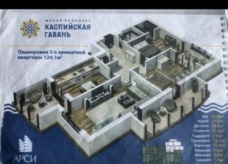 Продается 3-комнатная квартира, 124 м2, Дагестан, Молодёжная улица, 4