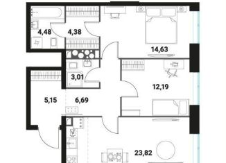 Продаю 2-комнатную квартиру, 74.4 м2, Москва, район Раменки, жилой комплекс Инноватор, кБ