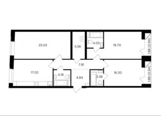 Продажа 3-комнатной квартиры, 109.7 м2, Москва, Даниловский район, жилой комплекс Форивер, 3