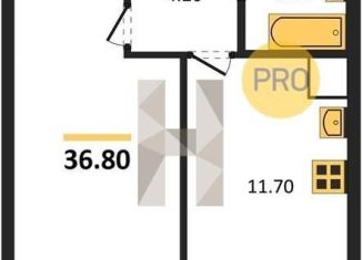 Продажа однокомнатной квартиры, 36.8 м2, Новосибирская область, улица Бородина, 54