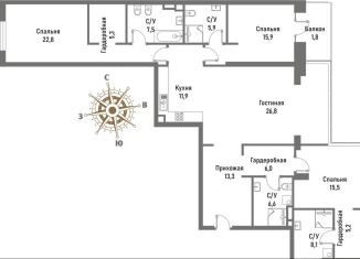 Продаю 4-ком. квартиру, 159.4 м2, Москва, улица Матросская Тишина, 12, ВАО