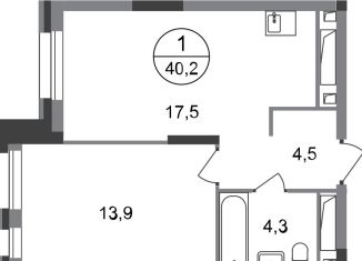 Продажа 1-комнатной квартиры, 40.2 м2, Москва