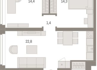 3-ком. квартира на продажу, 76.7 м2, Тюмень