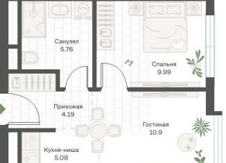 Продажа однокомнатной квартиры, 35.9 м2, Москва, метро Профсоюзная