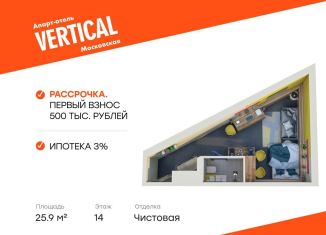 Продам квартиру студию, 25.9 м2, Санкт-Петербург, метро Купчино, улица Орджоникидзе, 44А