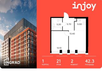 Продаю 2-комнатную квартиру, 42.3 м2, Москва, Войковский район