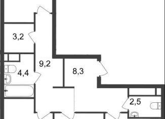 Продаю трехкомнатную квартиру, 87.6 м2, Московский, 7-я фаза, к2, ЖК Первый Московский