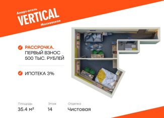 Продам квартиру студию, 35.4 м2, Санкт-Петербург, улица Орджоникидзе, 44А