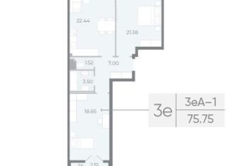 Продается 2-ком. квартира, 75.8 м2, Санкт-Петербург, Ремесленная улица, 15, ЖК Нева Резиденс