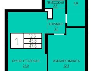 Продаю 1-комнатную квартиру, 47.6 м2, Екатеринбург, улица Сони Морозовой, 180