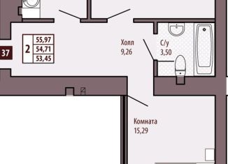 Продается двухкомнатная квартира, 54.7 м2, Калининградская область, Иркутская улица, 4