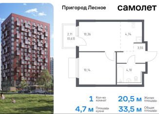 Продаю однокомнатную квартиру, 33.5 м2, Московская область, проспект Василия Мамрова, 6