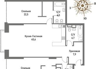 Продам трехкомнатную квартиру, 120.1 м2, Москва, ВАО, улица Матросская Тишина, 12