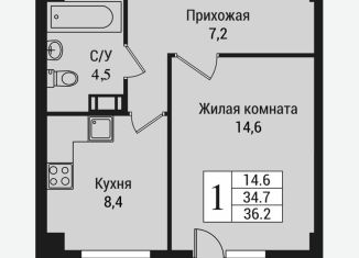 Продается 1-комнатная квартира, 37.6 м2, Всеволожск