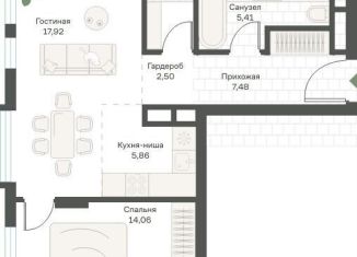 Продается 1-комнатная квартира, 53.2 м2, Москва, ЮЗАО