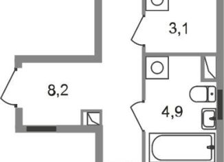 Продам 1-комнатную квартиру, 42.6 м2, рабочий посёлок Заречье