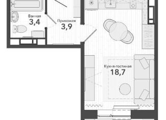 Квартира на продажу студия, 29.6 м2, Новосибирская область, микрорайон Околица, 12С