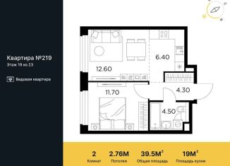 Продам 2-ком. квартиру, 39.5 м2, Мытищи, жилой комплекс Белый Grad, к11.2