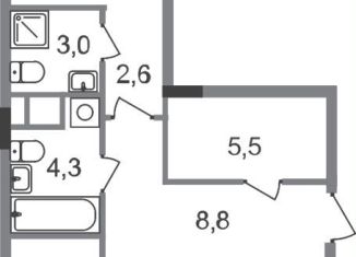 Продается двухкомнатная квартира, 63.3 м2, рабочий посёлок Заречье