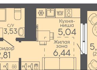 Продажа квартиры студии, 20.6 м2, Екатеринбург, жилой комплекс Новокольцовский, 5