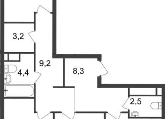 Продажа трехкомнатной квартиры, 87.6 м2, Московский, 7-я фаза, к2