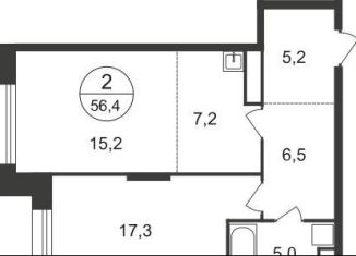 Продаю двухкомнатную квартиру, 56.4 м2, Москва, 11-я фаза, к4