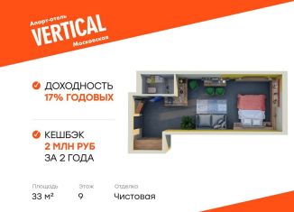 Продажа квартиры студии, 33 м2, Санкт-Петербург, метро Московская, улица Орджоникидзе, 44А