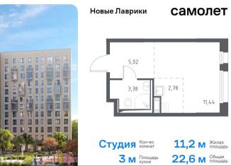 Продам квартиру студию, 22.6 м2, Ленинградская область, жилой комплекс Новые Лаврики, 1.1