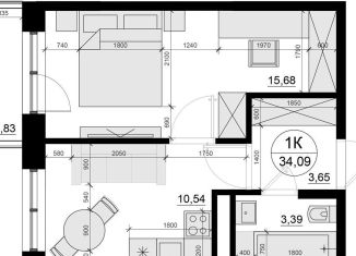 Продажа 1-комнатной квартиры, 34.1 м2, дачный посёлок Лесной Городок