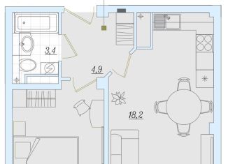 Продается 1-комнатная квартира, 39.3 м2, Псковская область, Балтийская улица, 17А