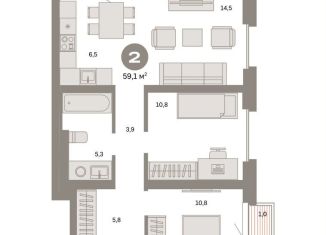 Продажа 2-комнатной квартиры, 59.1 м2, Москва, ВАО, Тагильская улица, 6/5