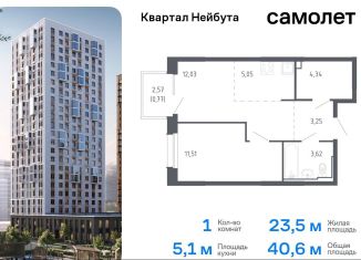 Продажа 1-комнатной квартиры, 40.6 м2, Владивосток, жилой комплекс Квартал Нейбута, 141к1, Ленинский район