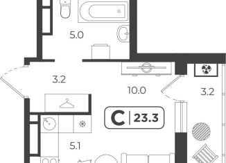 Продается квартира студия, 23 м2, Тюмень, Центральный округ, Холодильная улица