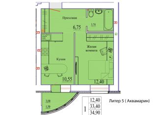 Продается 1-комнатная квартира, 36.4 м2, Ивановская область