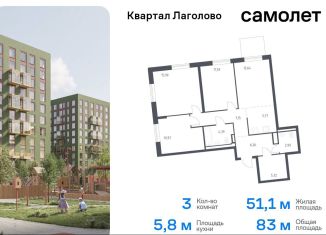 3-ком. квартира на продажу, 83 м2, Ленинградская область