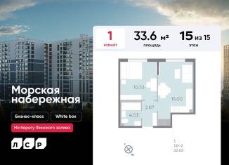 Продажа 1-ком. квартиры, 33.6 м2, Санкт-Петербург, муниципальный округ Гавань