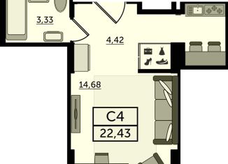 Продам квартиру студию, 22.4 м2, Ростов-на-Дону