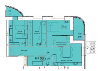 Продается 3-комнатная квартира, 85.1 м2, Иваново, Октябрьский район