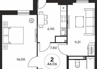 Продам 2-комнатную квартиру, 44.1 м2, Ростовская область