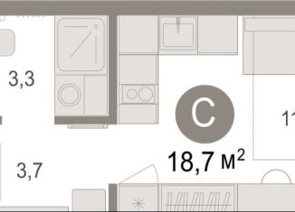 Продаю квартиру студию, 18.7 м2, Тюмень