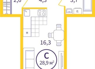 Продажа квартиры студии, 27.9 м2, Екатеринбург, метро Ботаническая