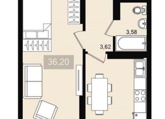 1-комнатная квартира на продажу, 36.2 м2, Красноярский край